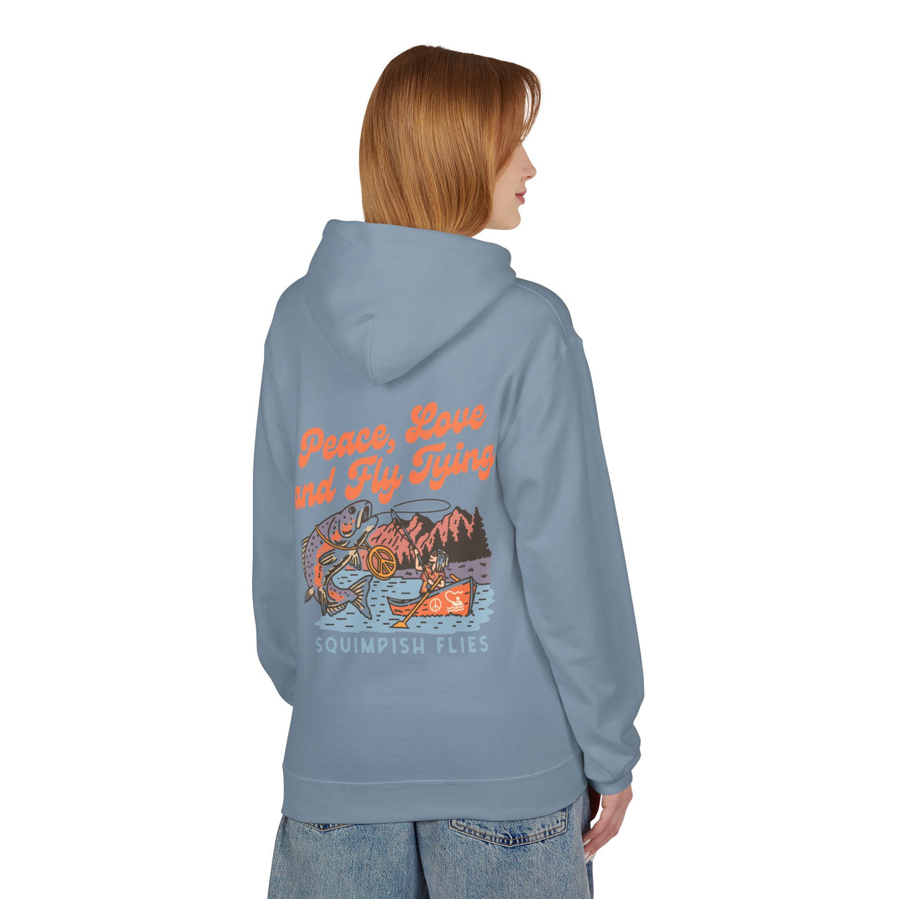 Ladies- Happy Trout Fleece Hoodie