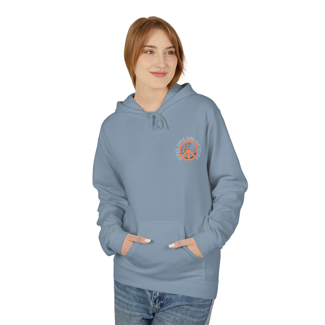 Ladies- Happy Trout Fleece Hoodie