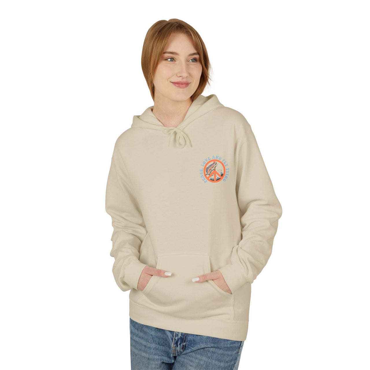 Ladies- Happy Trout Fleece Hoodie